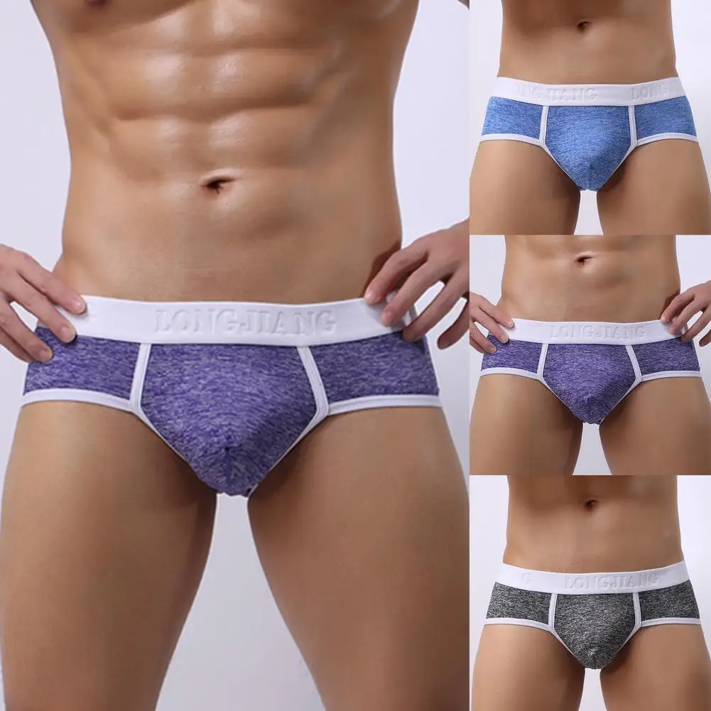 

Underpants Lightweight Men Briefs Comfy Thin Sexy U Convex Patchwork Men Briefs