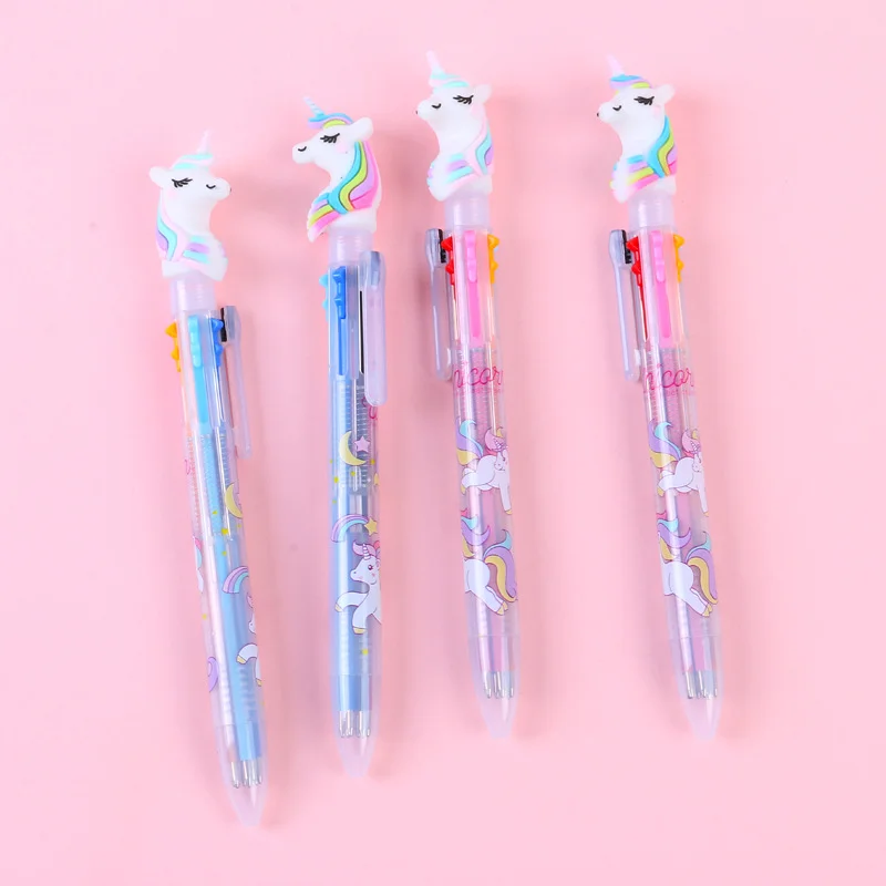 

Cute 6 Color Animal Ballpoint Pen Pony Kawaii Rollerball Cartoon Silicone Tip Pen School Office Supplies Gift Stationery