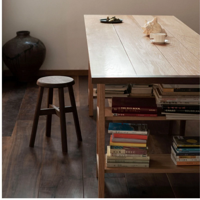 S Household Wood Superposition Storage Dresser Chair Stable Load-bearing Vanity Chair Versatile Scene Home Furniture