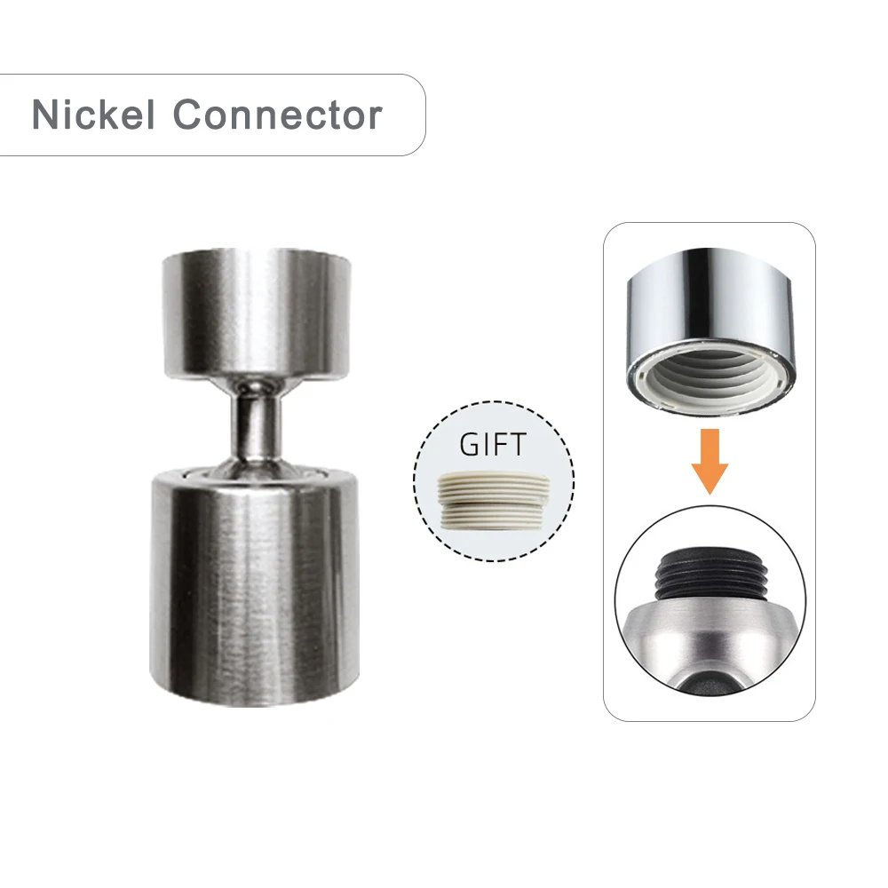 

Поворотный соединитель на 360 ° для кухонного крана, аксессуар, сменный соединитель для распылителя крана, брызговик, фитинг для головки крана с резьбой 24 мм, M24 мм