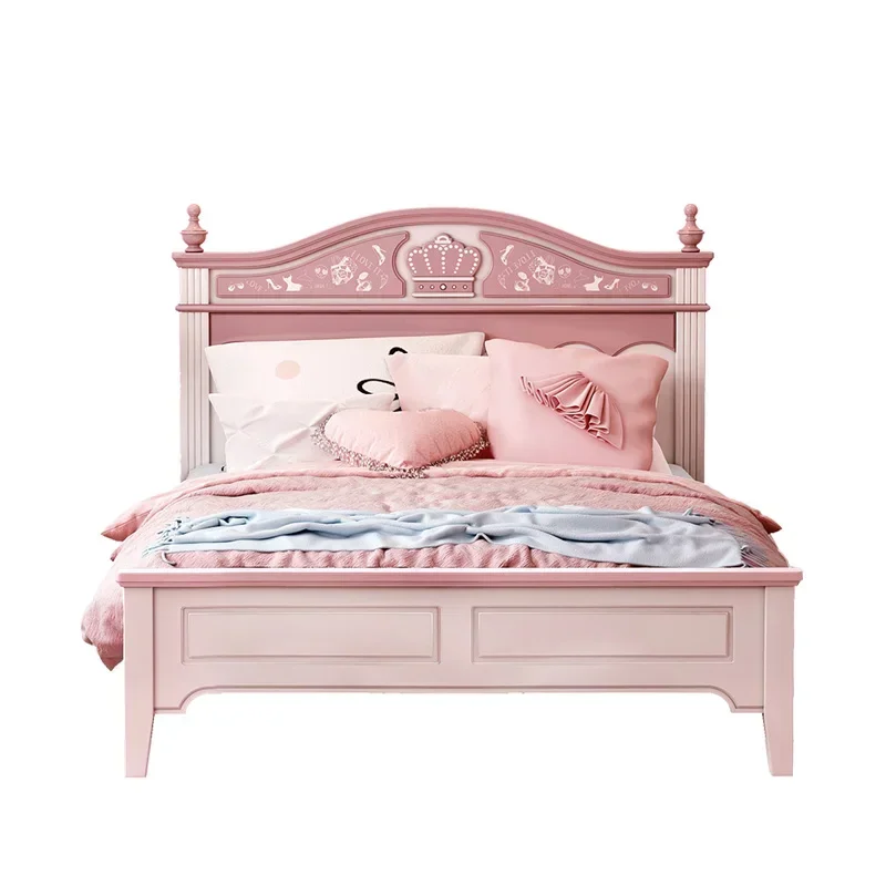 Современная детская мебель для спальни деревянная кровать розовая принцессы