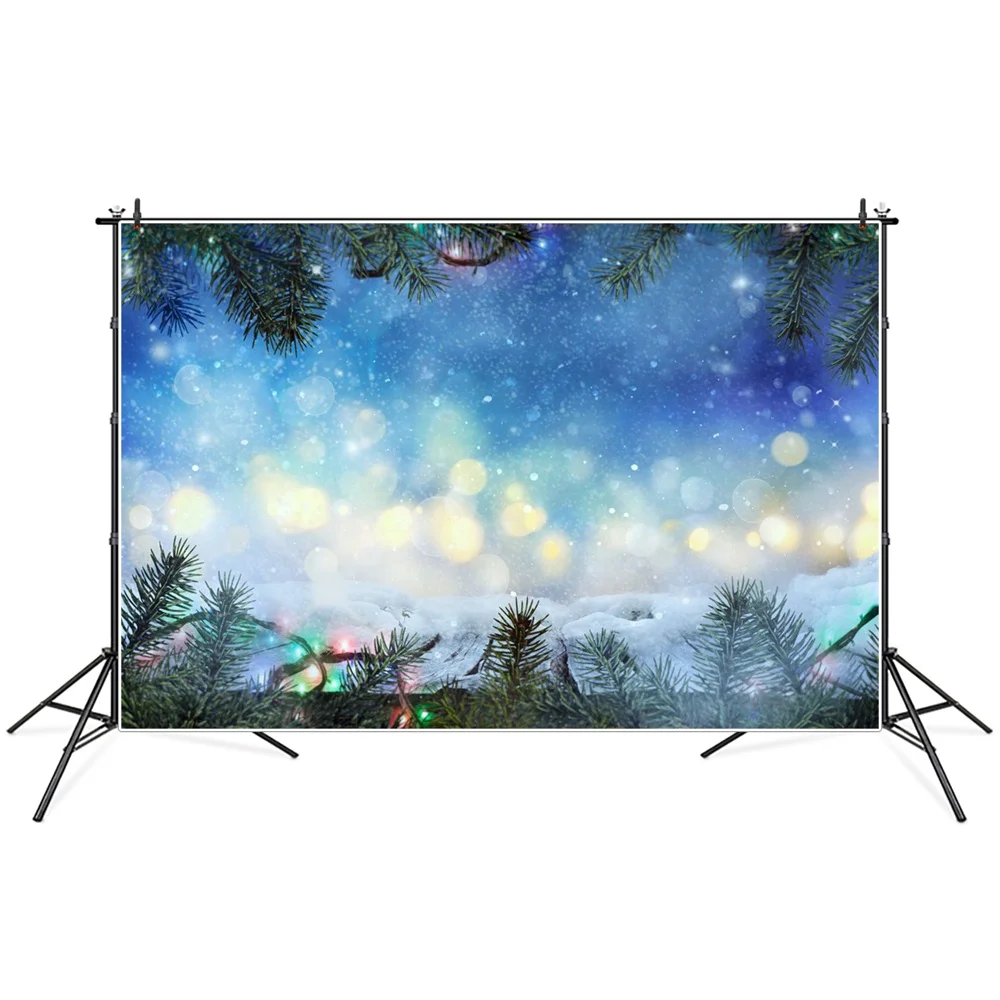 

Рождество Зима снесветильник боке сосновые ветки фотографии фоны на заказ Вечеринка домашнее украшение студийная фотобудка фоны