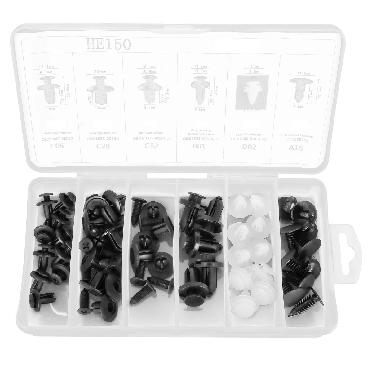 

50 PCS/Set Door Bumper Push Type Retainer Clips Push Pin Car Mudguard Fastener Car Bumper Rivet Bumper Fastener Rivet Clips