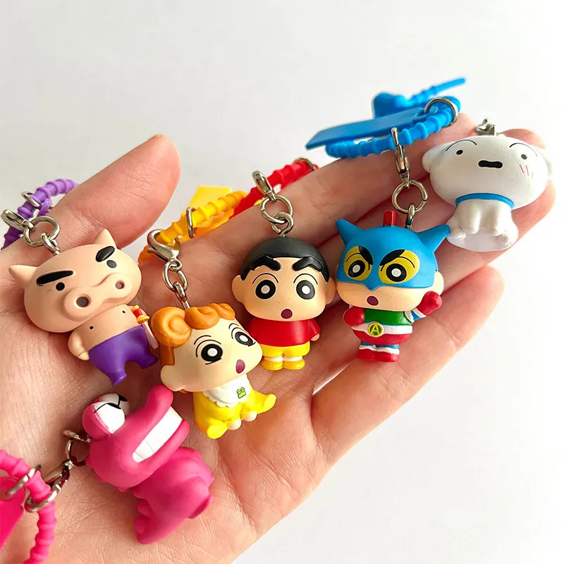 Фото Набор ремешков Bandai Crayon Shin-Chan Gashapon: Широ, Химавари, Экшн-Камен, Горный кабельный зажим. Коллекционная игрушка-подарок. Новинка в наличии. №2