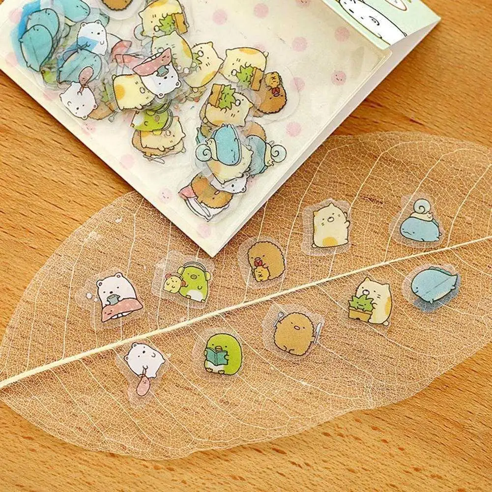 

80 шт. милых мультяшных наклеек с печатью, наклейки для дневника в качестве украшения «сделай сам», использованные товары, наклейки P2Y5 для ст...