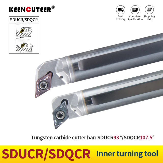C10k/12m/16q -sducr/sdqcr internal coolingtungsten steel cutter bar internal hole turning tool dcmt carbide blade lathe tool set