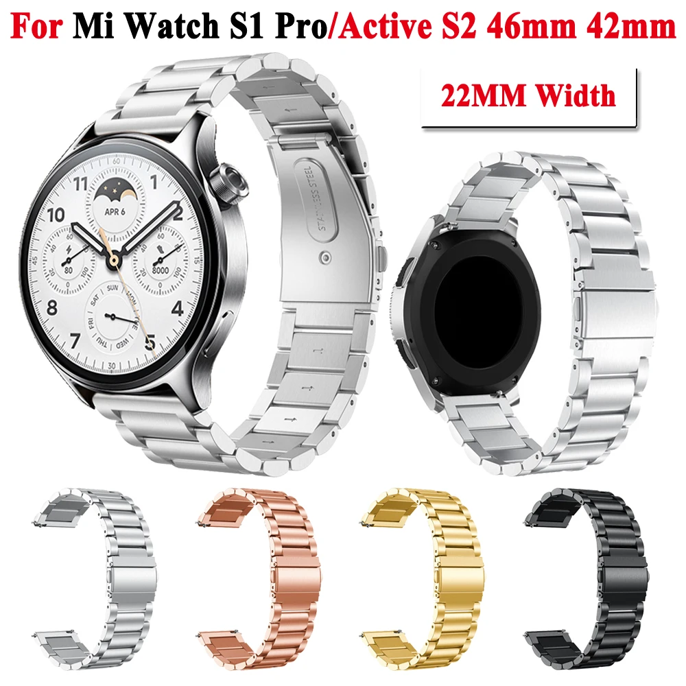

For Xiaomi Watch S1 Pro /S1 Active /S2 46mm 42mm Metal Strap Band 22mm Stainless Steel Watchband For Mi Watch Color 2 Wristband