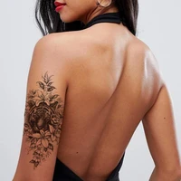 tiger king waterproof temporary tattoo sticker black narcissus flowers design fake tattoos flash tatoos arm body art for women