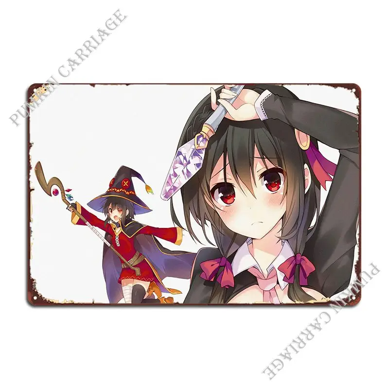 

Megumin Yunyun Konosuba, металлический знак, таблички, дизайнерские таблички для паба, клуба, пещера, клуба, жестяной знак, постер