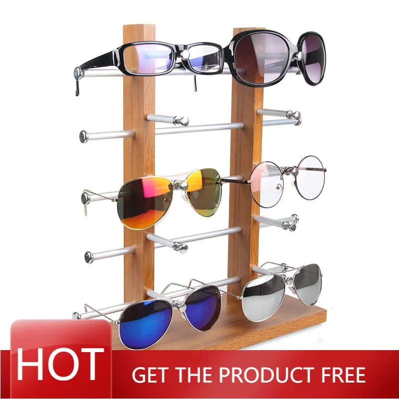 

Wood Sunglass Display Stand, Tabletop Retail Eyewear Storage Rack - Holds up to 12Pairs Sunglasses Rack Eyeglass Holder Stand