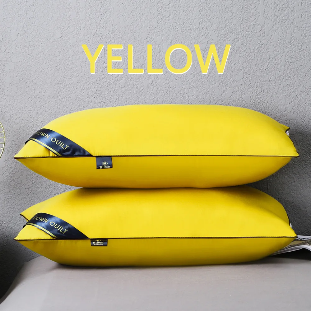 

Hot Sale Hotel Pillow Solid Color Feather Velvet Pillow Core Single Dormitory Bedroom Neck Protection Bedding body pillow