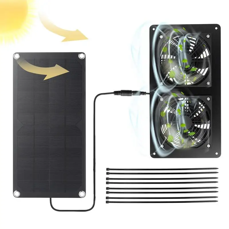 

Greenhouse Fans And Vents 10W 12V Solar Window Fan Waterproof Mini Solar Powered Fan Exhaust Ventilator Cable For Pet Dog Houses