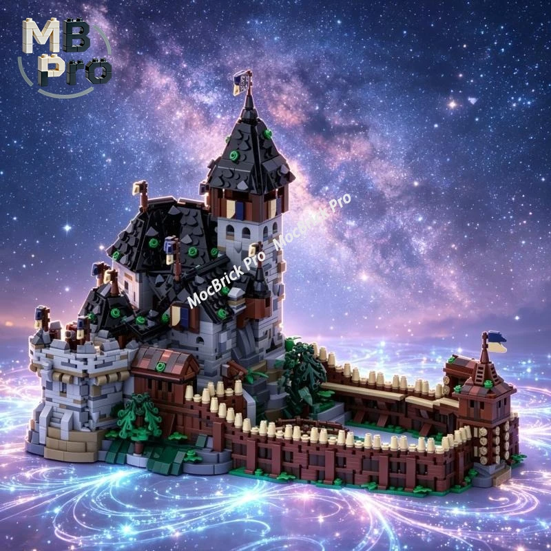 Фото Конструктор MOC: Исторический мини-замок, резиденция герцога Мартина, крепость Блаустайн, благородная резиденция, сборные кирпичи, декор, подарок №2