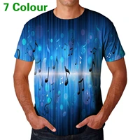 summer fashion colorful printing musical note t shirt men women 3d music funny t shirt casual hip hop tee