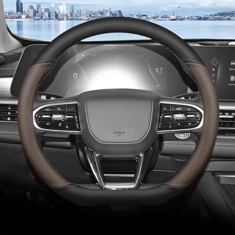 

Кожаный чехол на руль автомобиля для Chery Tiggo 8 5 7 9 5X Arrizo 5 8 9 EXEED Автомобильные аксессуары Противоскользящий чехол на руль автомобиля