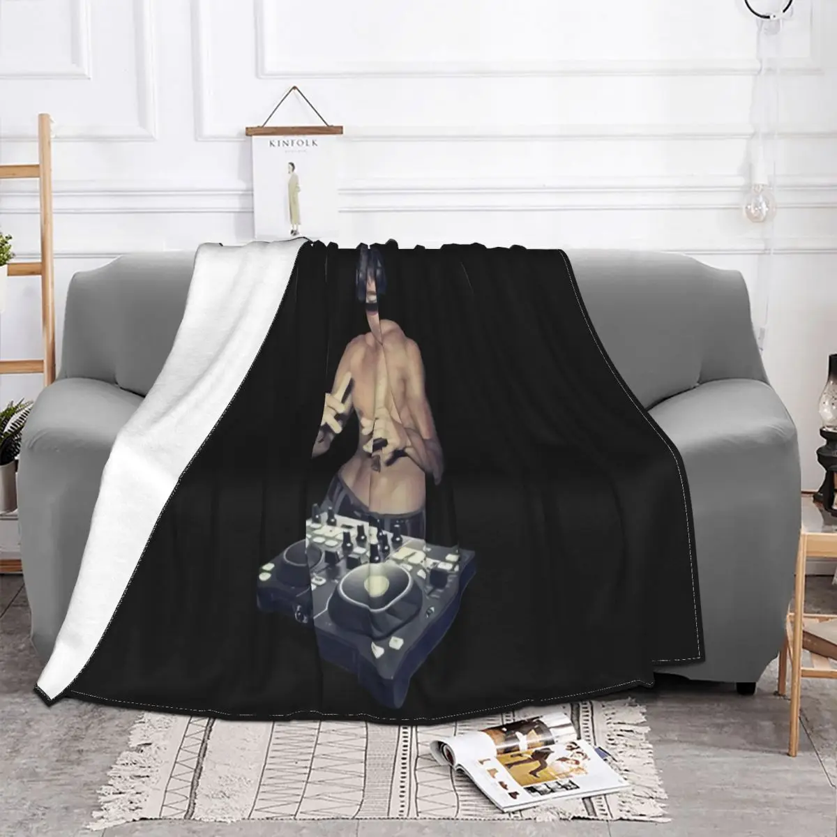 Брюс Dj Lee Rave Tembali Kug Fu Jun Fan Charcoal Fn9272 Поп женщина Винтажное одеяло с героями