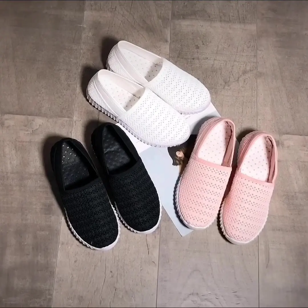 Xiaying Smile Women Running Shoes White Breathable Sports Mesh Versatile Hollow Walking Flying Woven No-slip Ladies Sneakers