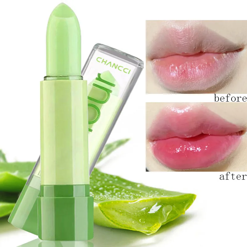 

Aloe Vera Lip Balm Color Changing Lasting Fade Lighten Fine Lines Nourishing Moisturizing Anti-drying Care Lipstick Sexy Makeup