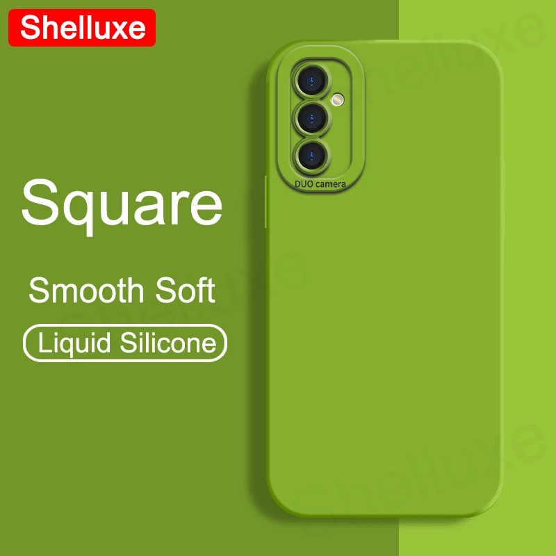 Чехол Shelluxe для Samsung S24 Plus квадратный Мягкий силиконовый чехол из жидкого силикона