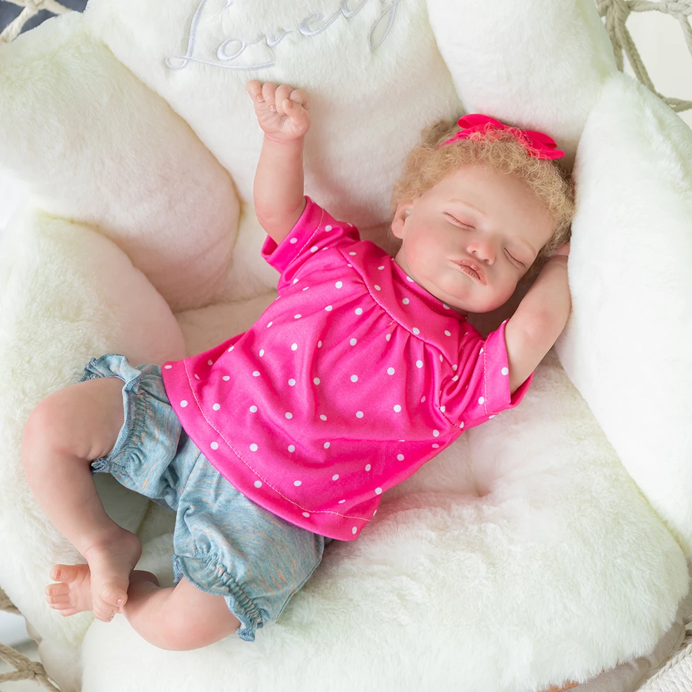 

Reborn Baby Doll Toy Newborn Girl Baby Lifelike Real Soft Touch with Hair High Quality Handmade Art Doll for Children Play House