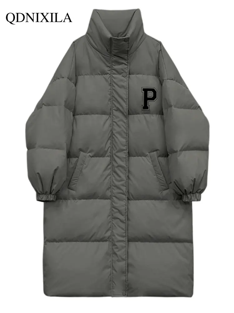 Down Jacket Female Winter 2022 Female Clothing Coat Medium Length Korean Style Loose  Long Down Jacket Women's Winter Jacket