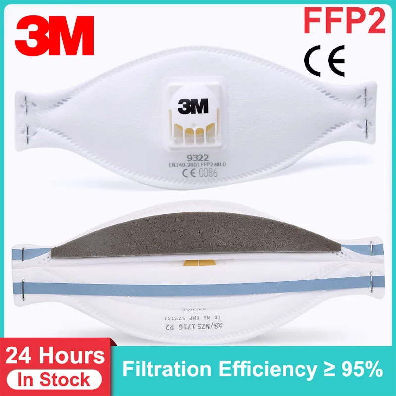 

3M Aura 9322 FFP2 Dust Mask Anti PM2.5 Cool Flow Welding Safety Respirator Anti-Smog Particulates Against Headband Face Masks