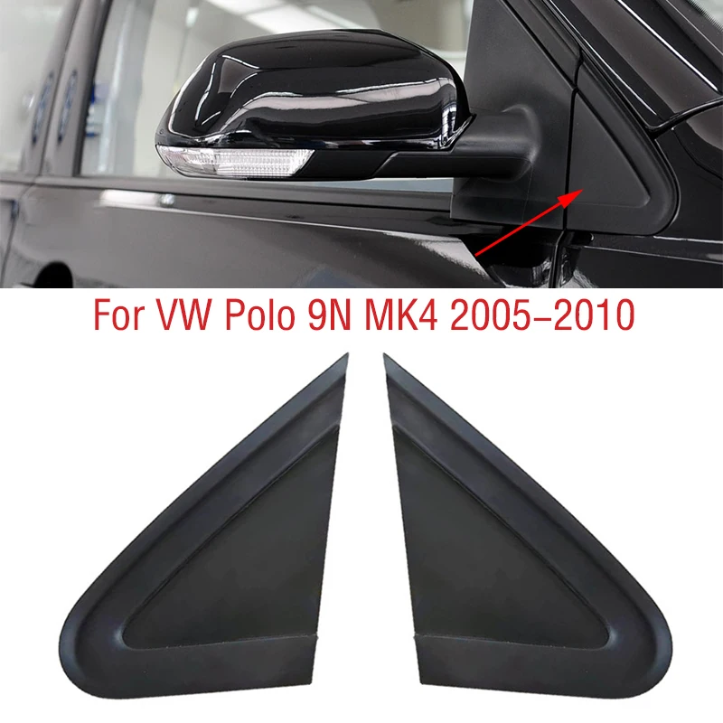 Car Wing Door Side Rearview Mirror Triangle Trim Cover Molding Corner Panel For VW Polo 9N MK4 2005 2006 2007 2008 2009 2010