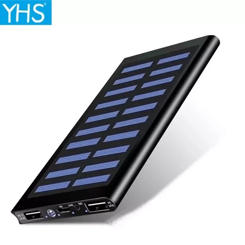 

2023New Solar 30000mah Power Bank External Battery 2 USB LED Powerbank Portable Mobile phone Solar Charger for Xiaomi mi iphone
