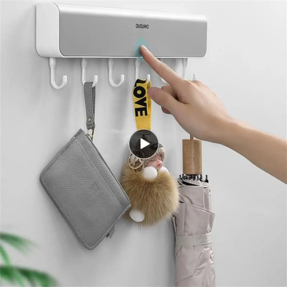 

Wall Hooks Sticky Hook Abs Kitchen Bathroom Accessories Wall-mounted Punch-free Storage Hangers Household Storage Hook