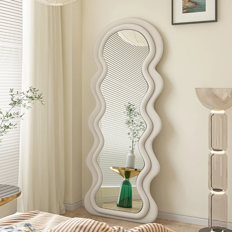 

Nordic Wave Full-Length Mirror Home Wall Shaped Floor Mirror Full-Length Mirror