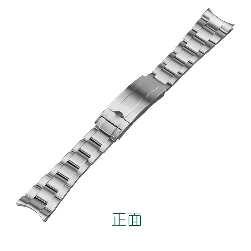 PORSTIER 20mm Silver Watch Bands For Men Solid Stainless Steel Folding Buckle Mens Strap Fit Submariner DAYTONA GMT Yacht-Master