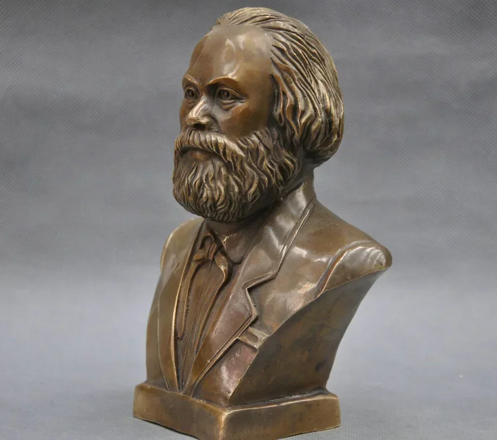 [Crafts] German Great Communist Carl Marx Bust Bronze Statue model home decoration room table ornaments Bar office