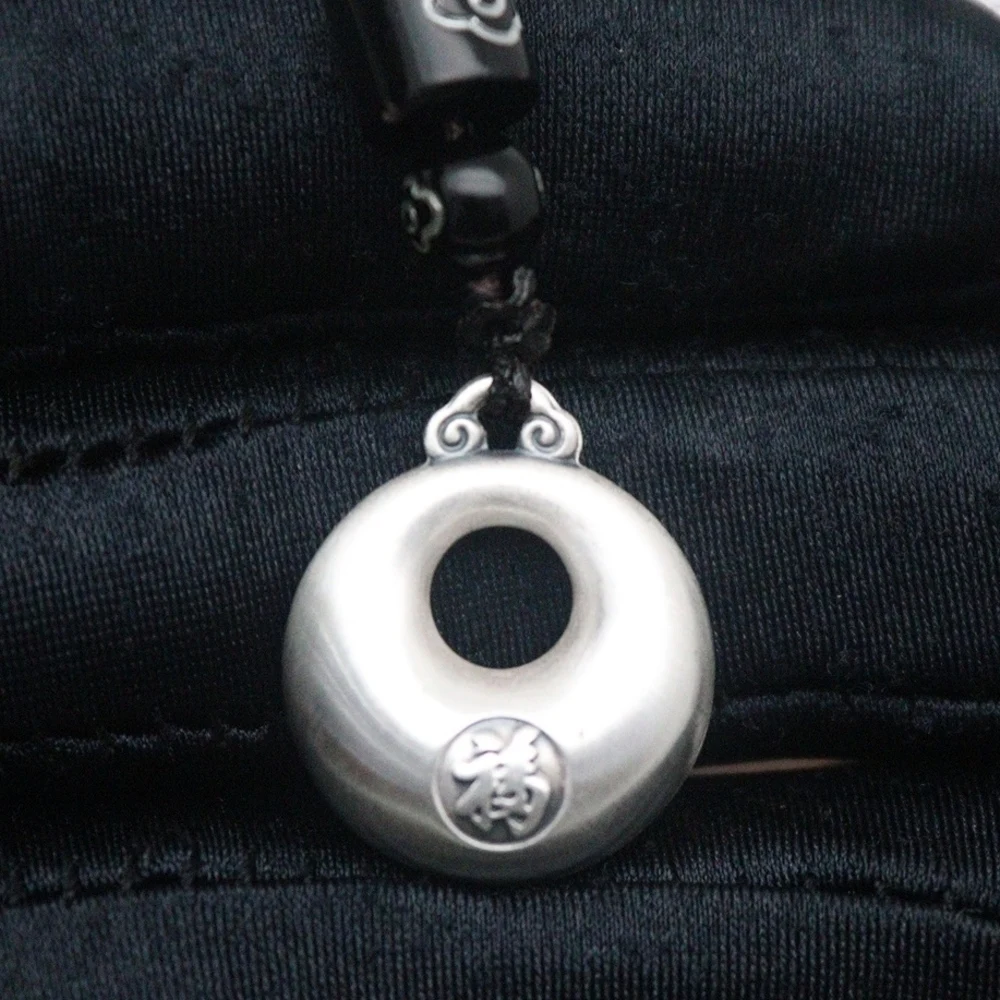 Реальные Чистые 999 тонкие серебряные мужские и женские счастливые персонажи