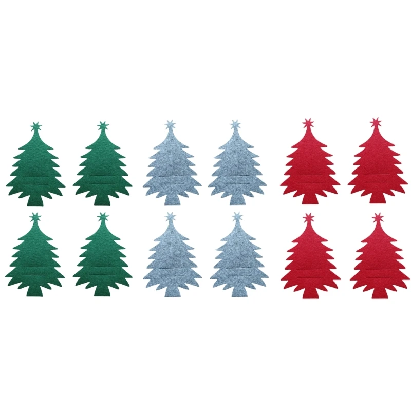 

4pcs Christmas Tree Cutlery Holder for Kitchen Tableware Fork Knife Spoon Bags