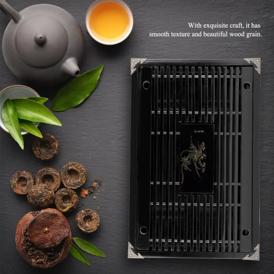 

Vintage Wood Tea Tray Decor Water Storage Kung Fu Tea Set Drawer Tea Room Board Table Quality Durable Tea Room Ceremony Tools