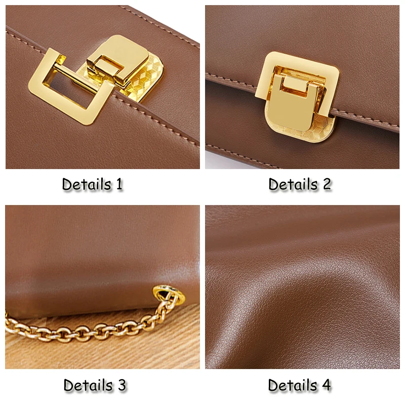 2022 Fashion Luxury New Genuine Leather Crossbody Bag Vintage Shoulder Bag Fashion Cowhide Chain Women's Bag