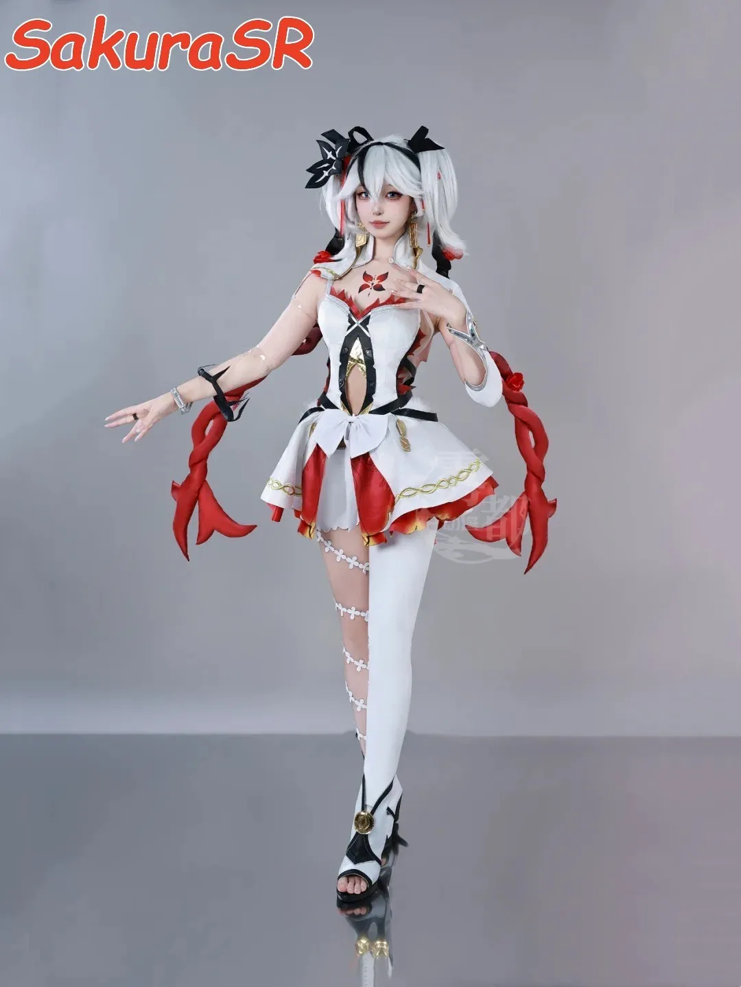 В наличии SR Camellya Косплей Костюм Wuthering Waves Полный комплект парика Хэллоуин