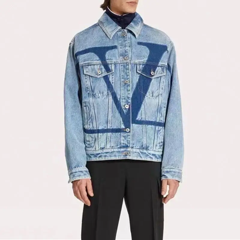 

726620 new 2022 coat Letter Logo Casual Denim Jacket Coat denim coat Luxury Women Men Design coat blue colour