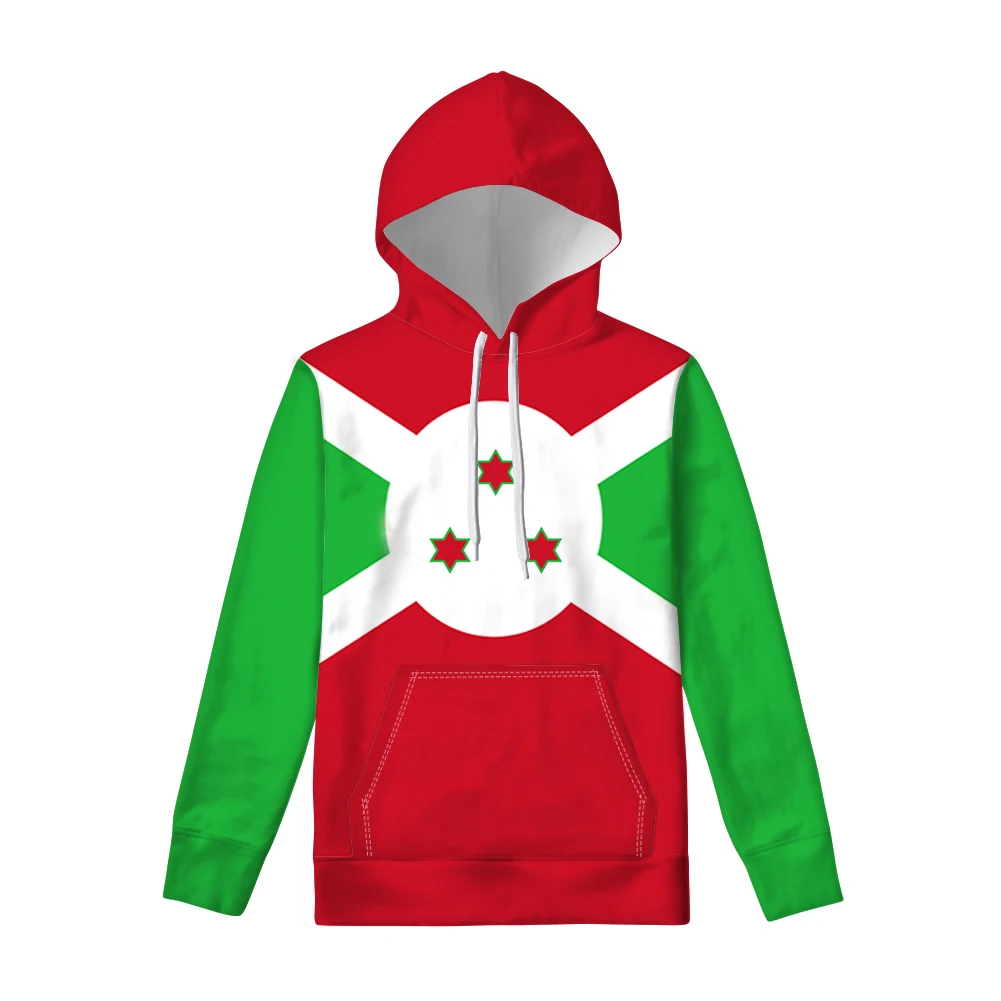 Burundi Zipper Hoodie Free 3d Custom Made Name Number Team Logo Bi Pullover Bdi Country French Nation Burundian Flag Clothes