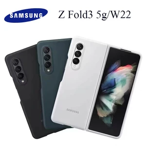 100%Original Samsung Z Fold3 5G Liquid Silicone Cover Case W22 Luxury Soft-Touch Full Protective Couqe For Galaxy Fold3 EF-PF926