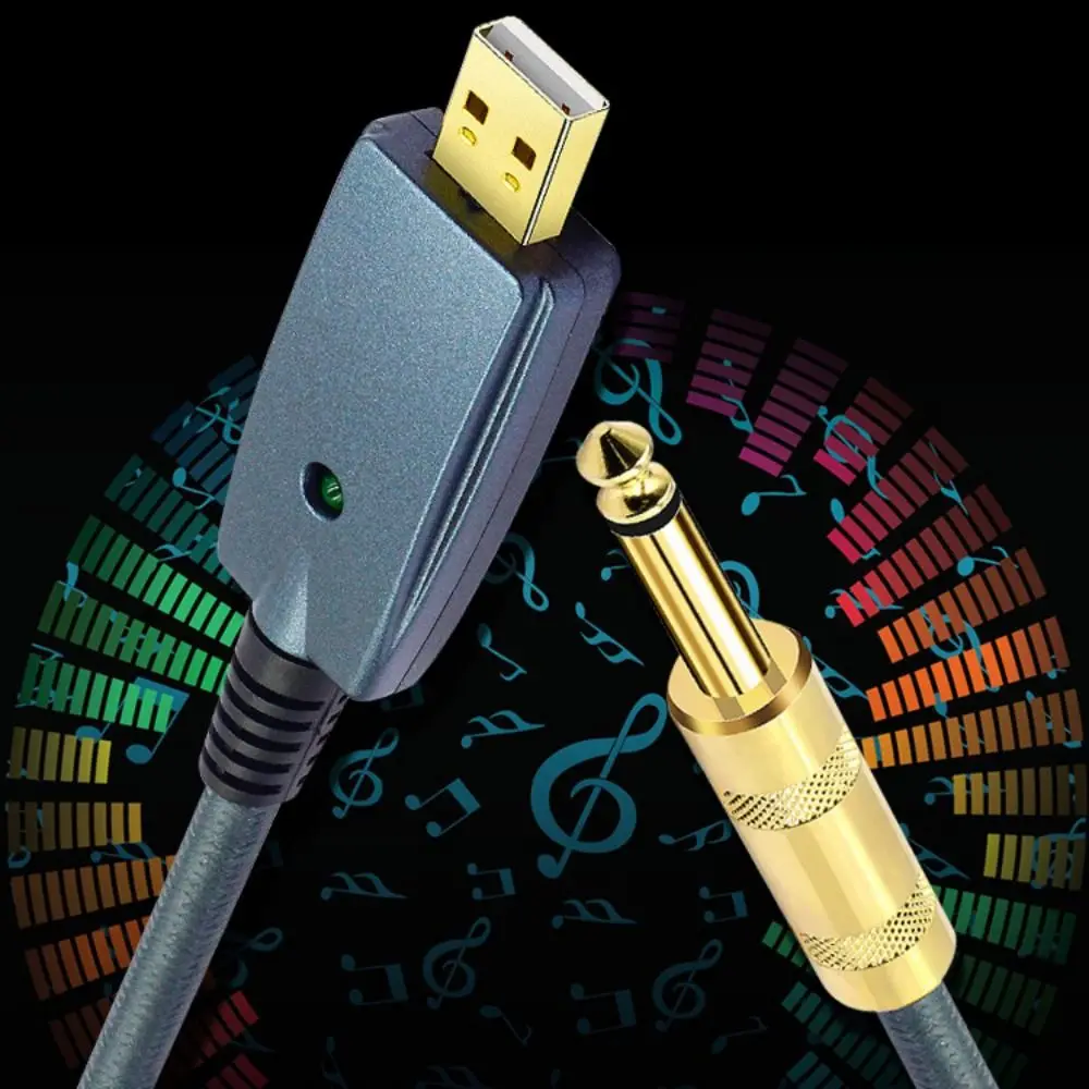 6 35 мм USB-кабель для гитары патч-корд интерфейсный аудиокабель синий USB-разъем