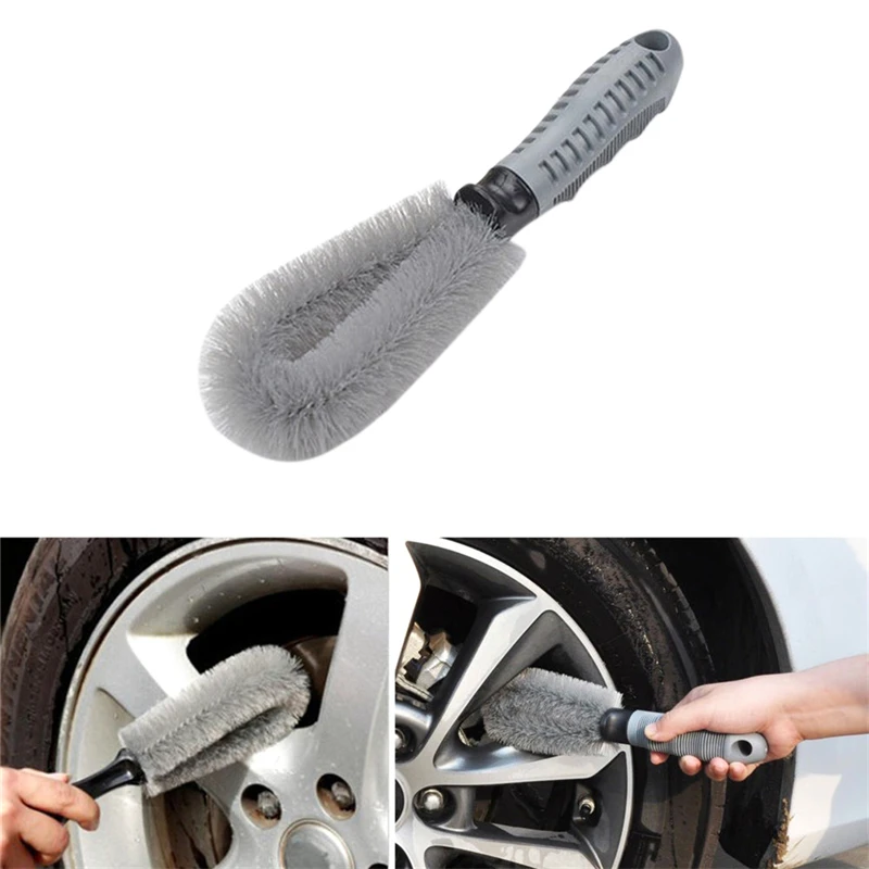 

1 Pcs Car Wheel Brush Tire Cleaner With Red Hairs + Black Handle Washing Tool For Car Detailing Engine Cleaning New