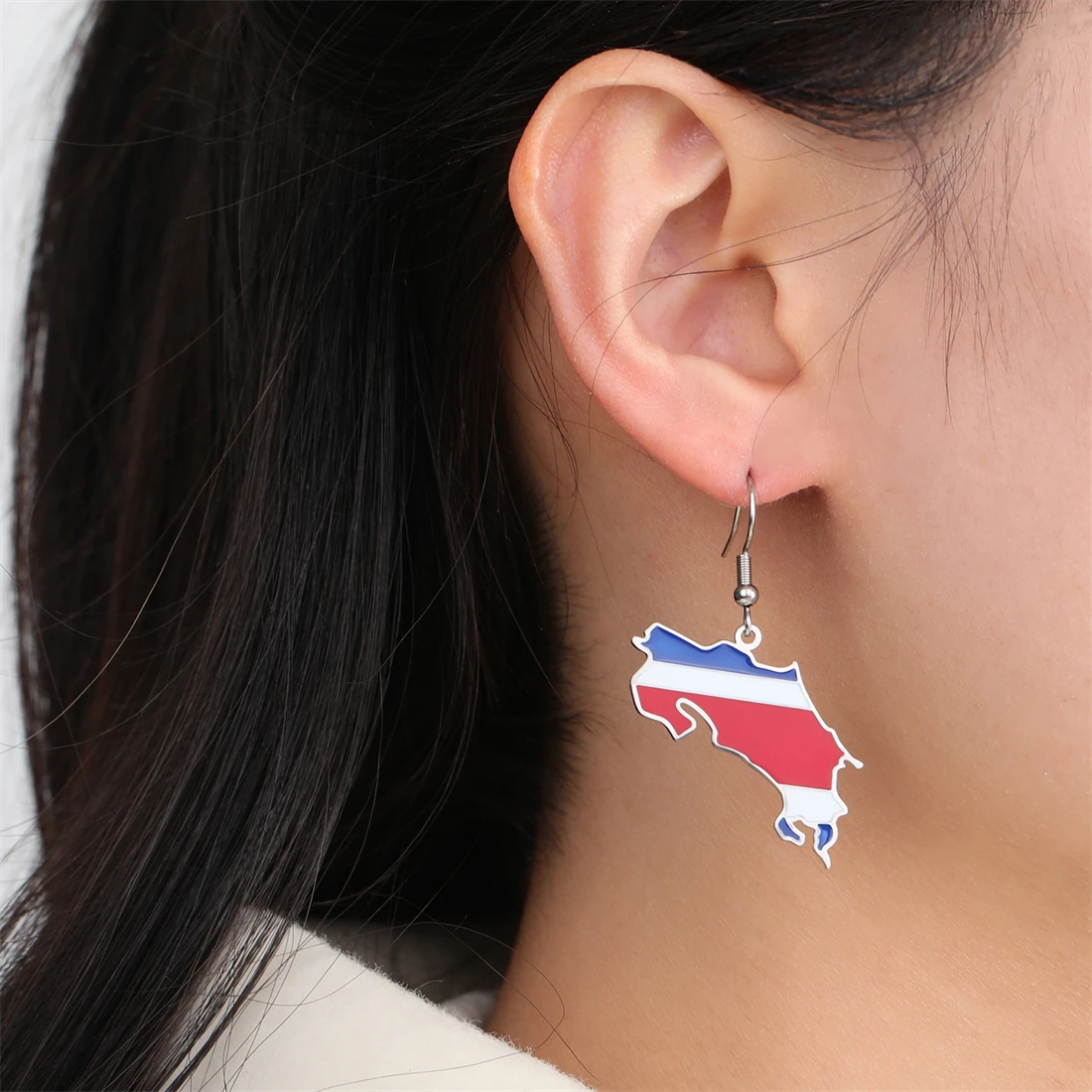 EUEAVAN капельное масло Коста-Рика карта серьги для женщин из нержавеющей стали