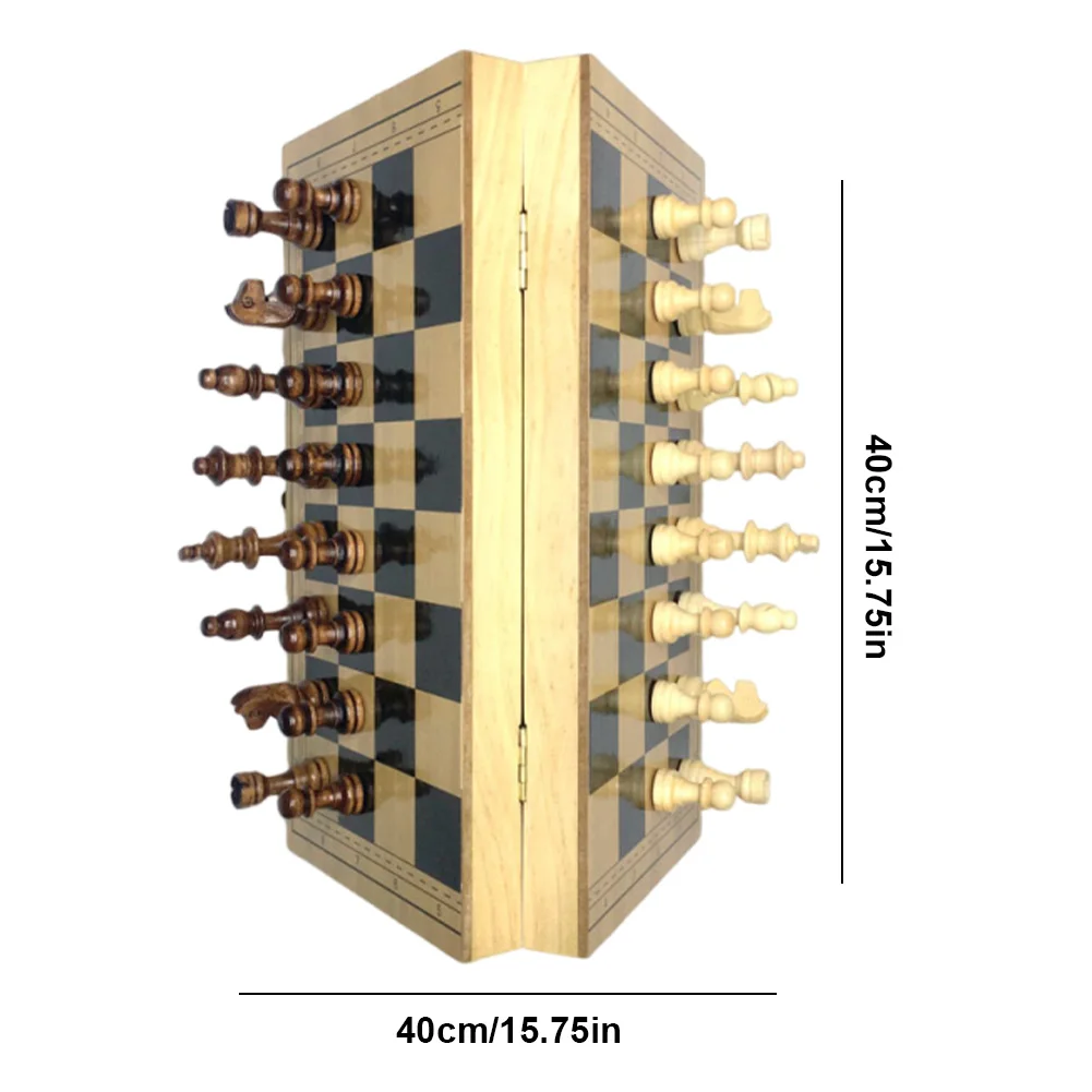 Деревянный складной магнитный международный шахматный набор настольная игра