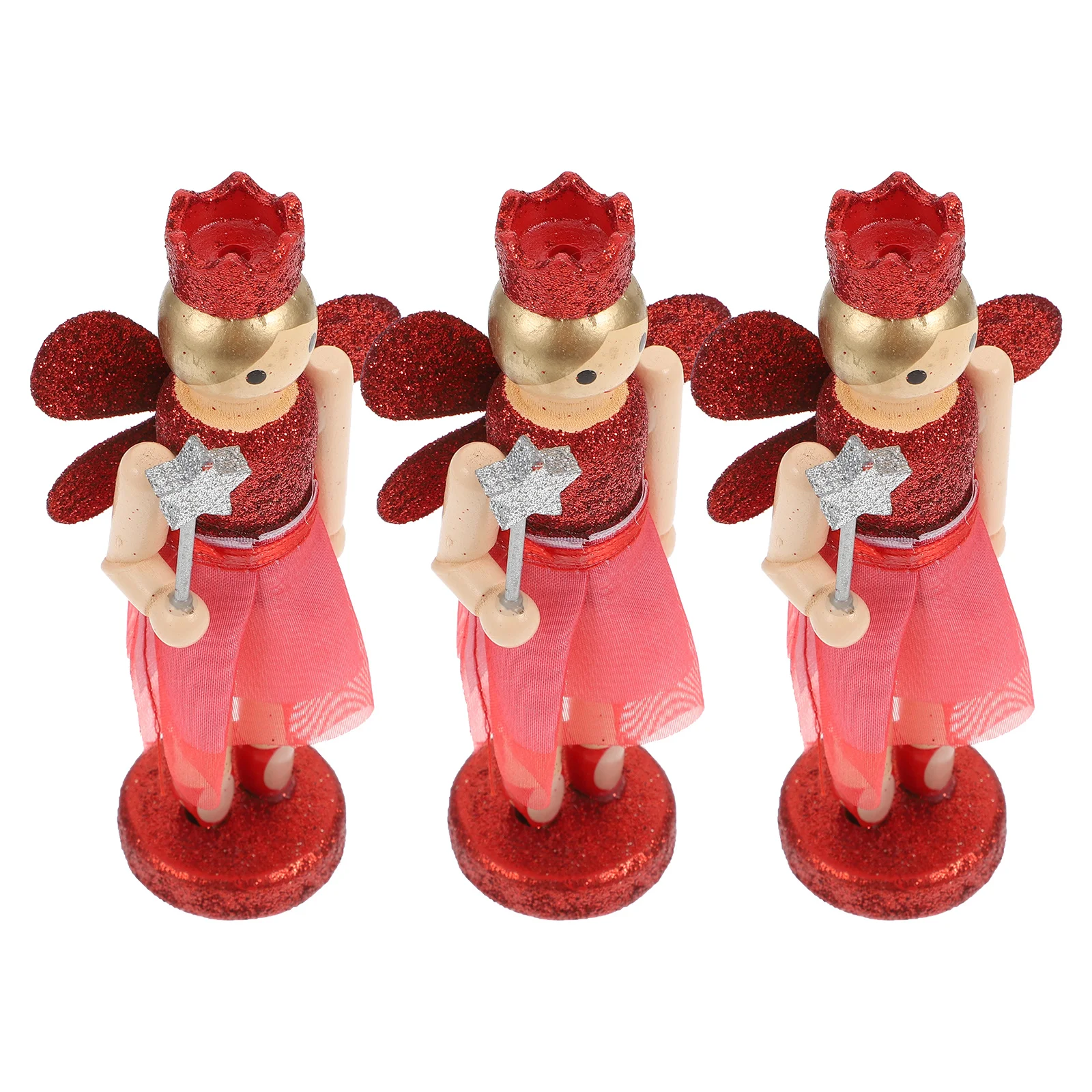 

Nutcracker Christmas Woodenfigure Standing Decor Sculpture Figures Ornaments Mini Wood Ballet Puppet Puppets Figurines