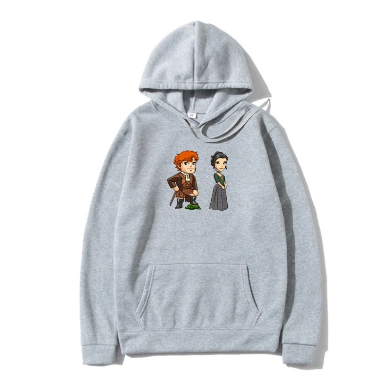 

100% Cotton Warm Fleece Outerwear SweaSweatSweatshir Hoody Outlander Jamie And Claire Design Prin Outerwear Mens Autumn