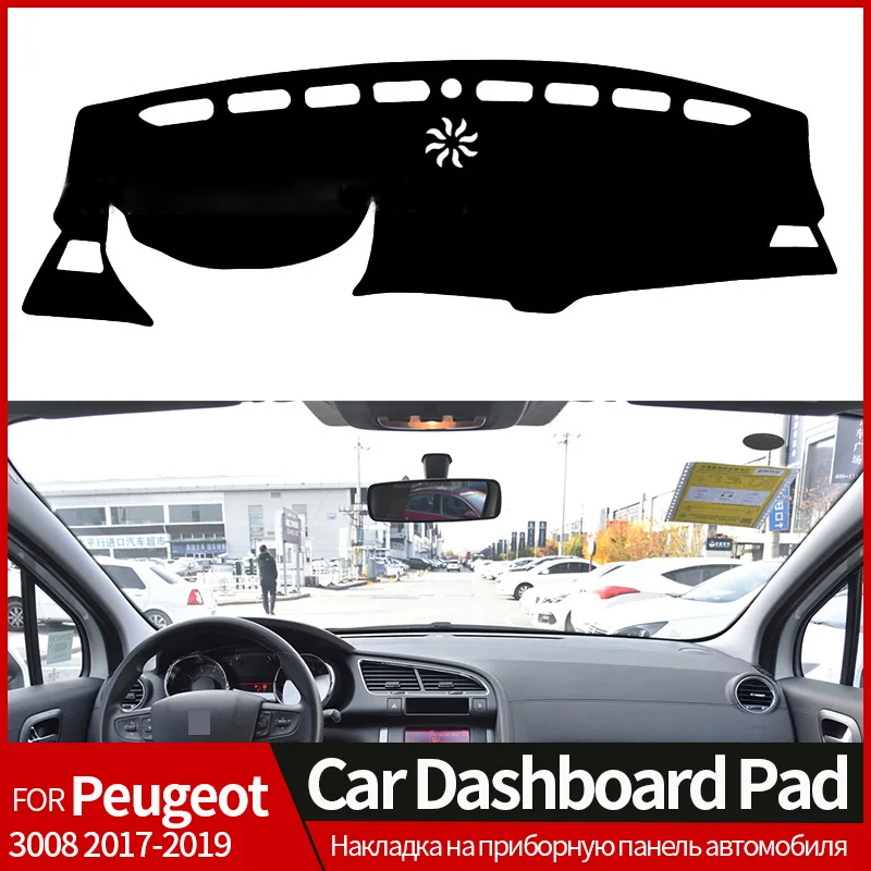 

For Peugeot 3008 2017 2018 2019 Car Dashboard Cover Avoid Light Pad Instrument Panel Mat Carpets Sunscreen Pad Auto Parts