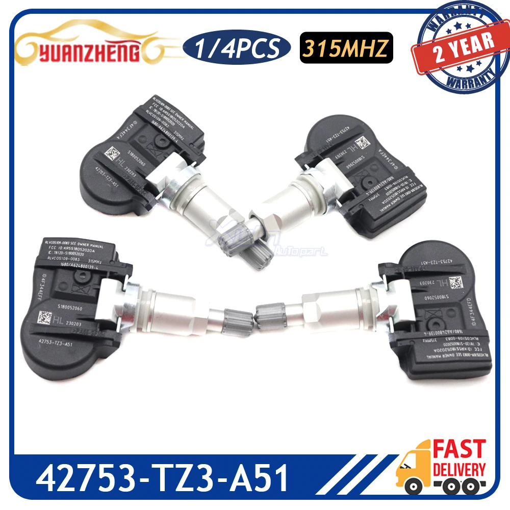 Датчик системы мониторинга давления в шинах TPMS 42753-TZ3-A51 для Honda Acura ILX MDX RDX TLX 2014-2020 315 МГц 42753-TX4-A512-M1