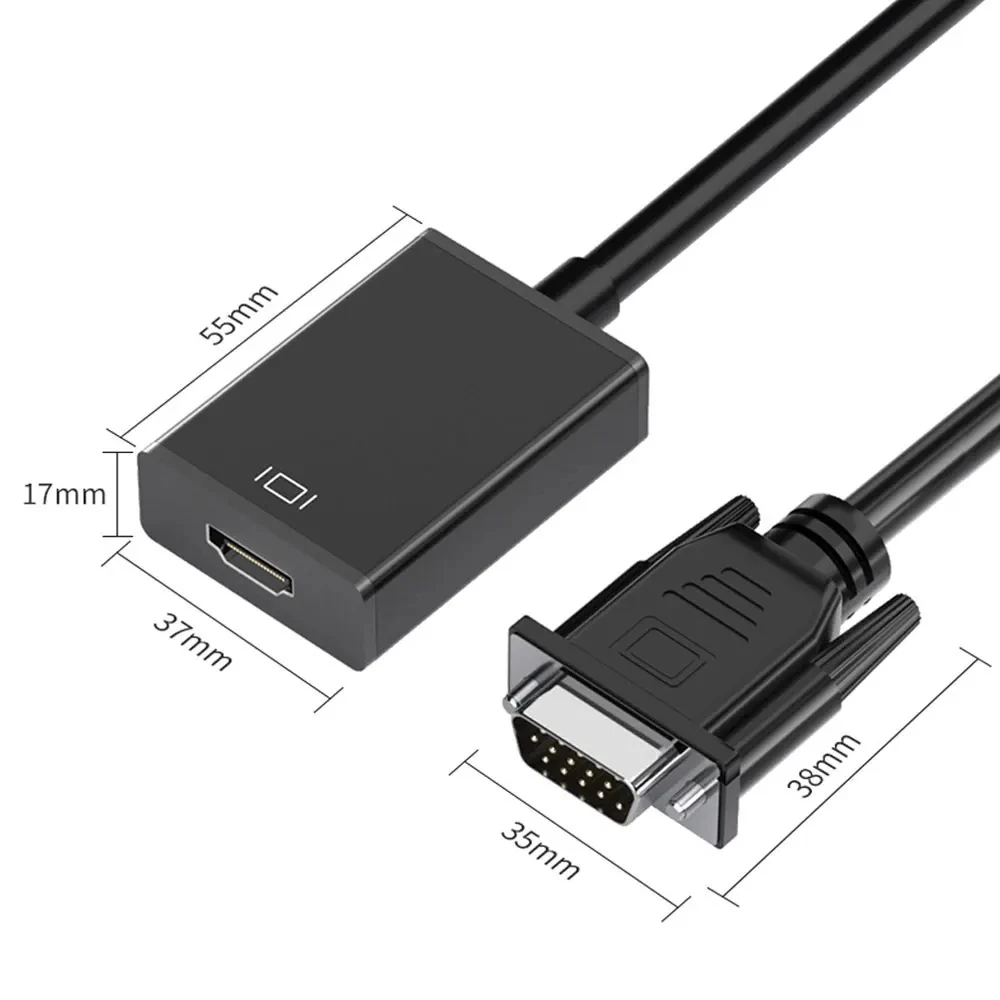 Адаптер-переходник с VGA на HDMI 1080P Full HD аудиовыходом