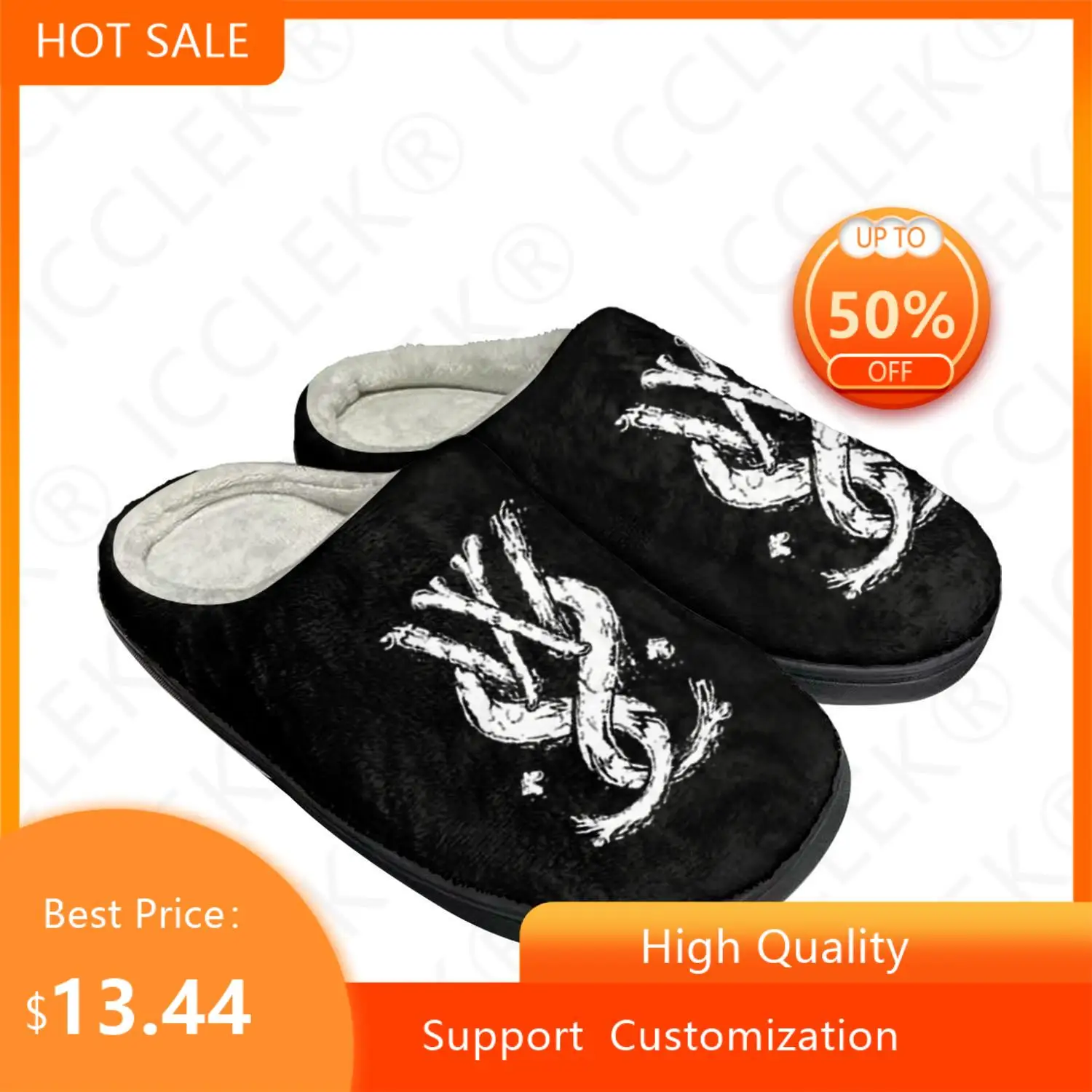 

While She Sleeps metalcore band Home Cotton Custom Slippers Mens Womens Sandals Plush Bedroom Keep Warm Shoe Thermal Slipper
